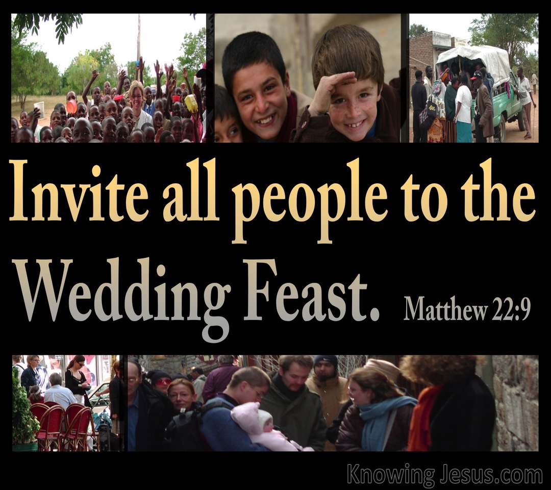 Matthew 22:9 Invitation To The Wedding Feast (gold)
